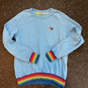AVIATOR NATION RAINBOW RIB CREW SWEATSHIRT